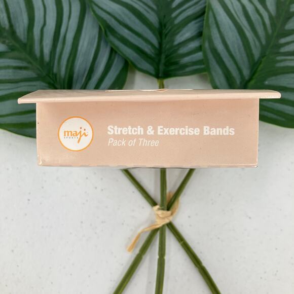 Maji Sports 3 Set Pink Yellow Blue Stretch & Exercise Latex Free Resistance Band - Picture 8 of 10